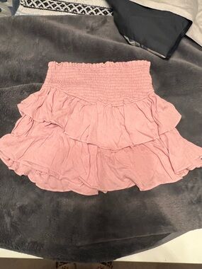 🌞NEW🌞Smocked Waist Pink Tiered Ruffle Skirt, Size Medium